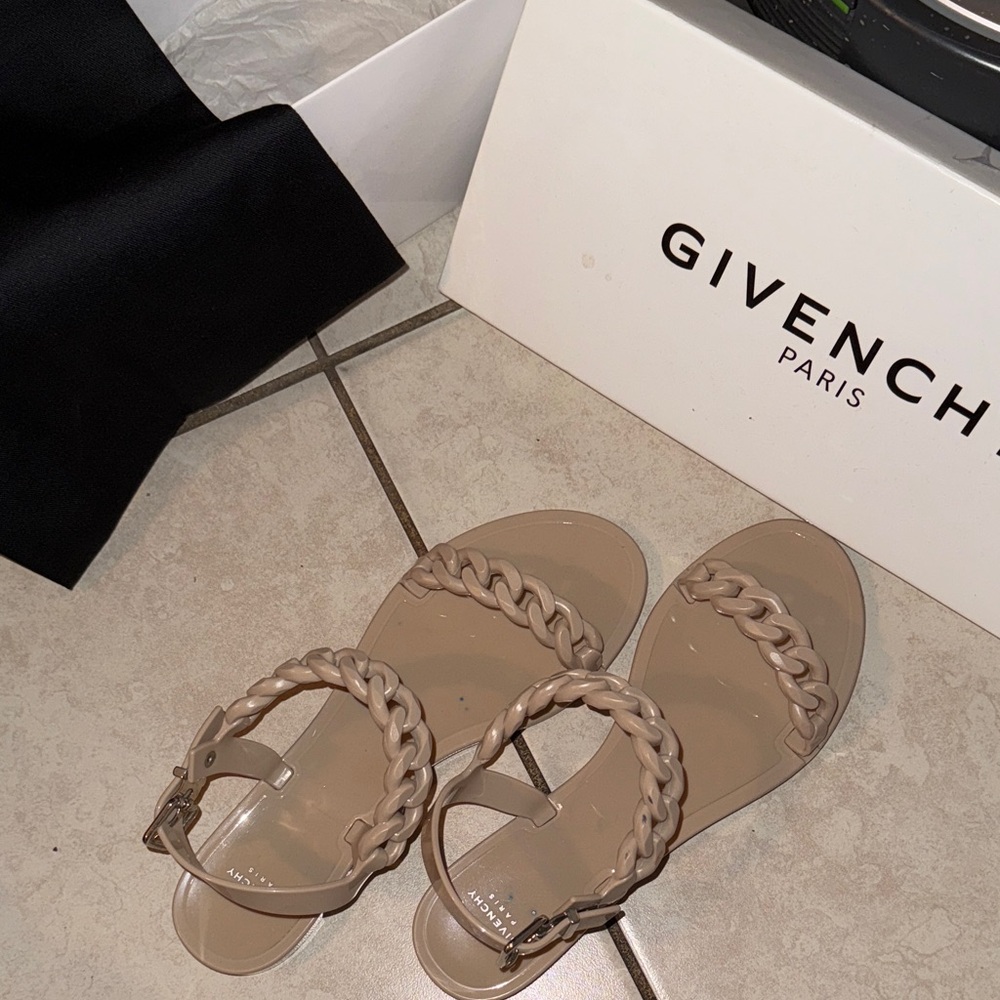 Givenchy Taupe Braided Sandals